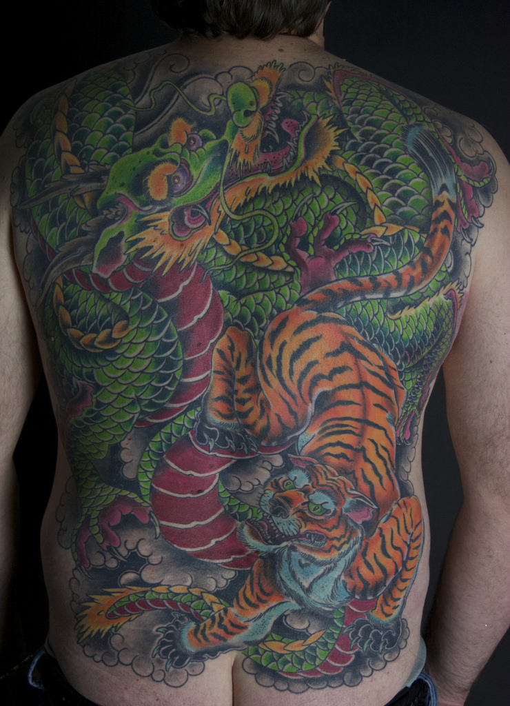 Dragon tiger full back Mark Thompson Tattoo