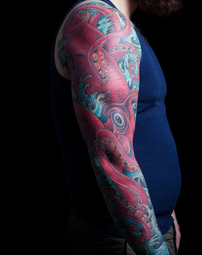 Bethesda Tattoo  Work in progress Japanese squid sleeve  Facebook